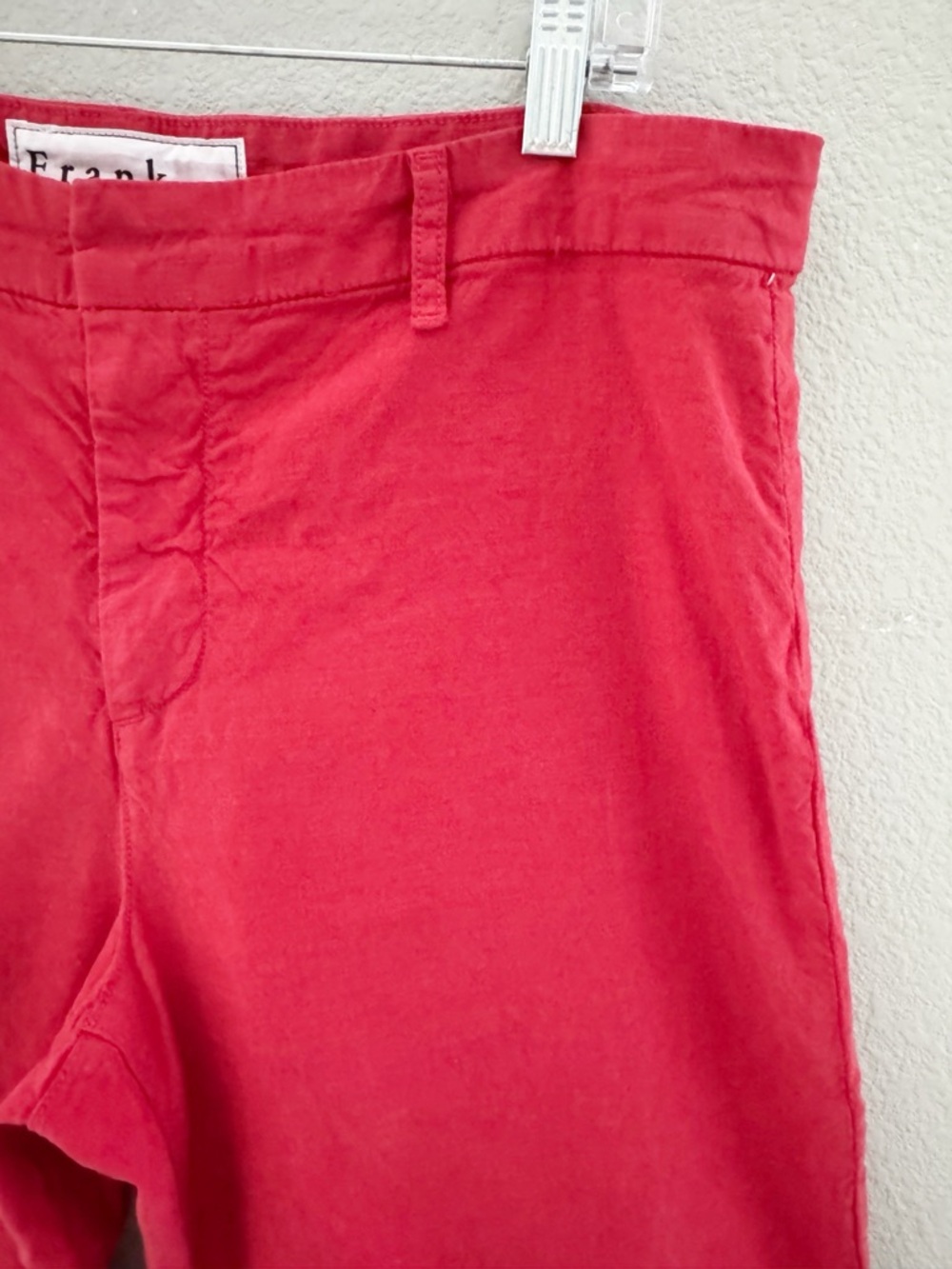 Frank & Eileen Wexford Wide Leg Linen Pant 12 Red Cotton Resort Coastal Chic - Picture 9 of 13